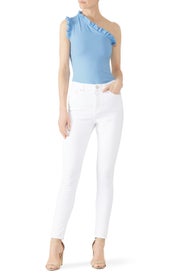 One Shoulder Ruffle Edge Top by Susana Monaco