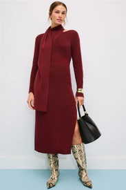 Scarf Sweater Dress by Toccin