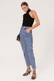 Asymmetric Sleeve Knit Turtleneck Top by Bardot