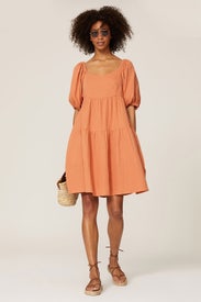 Rust Tiered Dress by Louna