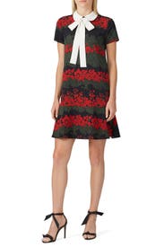 Printed Neck Tie Dress by RED Valentino