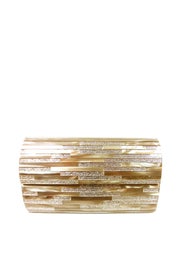 Gold Striped Resin Minaudiere by Sondra Roberts