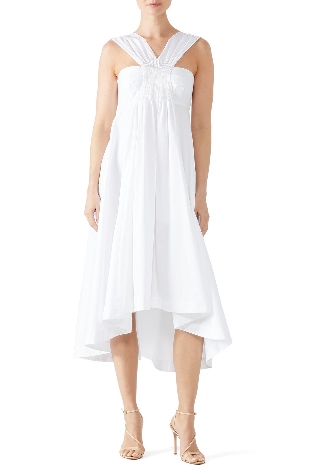 Smocked Drape A-Line Dress by TEIJA 0