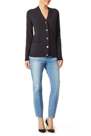 Merino Jewel Button Cardigan by Tory Burch