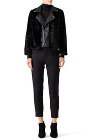 Black Faux Fur Leather Jacket by Endless Rose