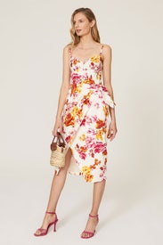 White Floral Midi Dress by Great Jones