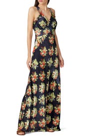 Black Rose Printed Maxi by Rabanne
