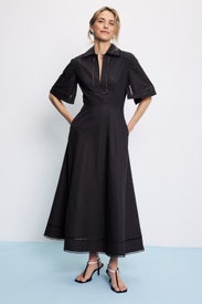 Ladder Embroidered Dress by Róhe