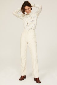 White Floral Mock Neck Top by Scotch & Soda