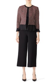 Ruffle Trim Tweed Jacket by Slate & Willow