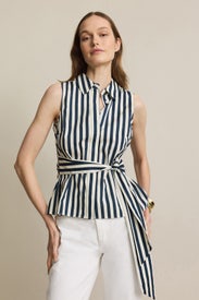 Sleeveless Tie Waist Top by Toccin