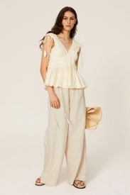 Sleeveless Side Tie Blouse by Tory Burch