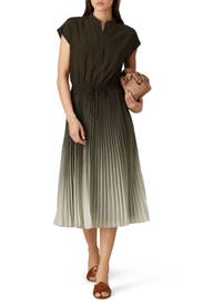 Tie Waist Pleated Dress by Club Monaco