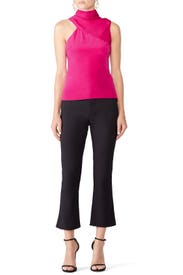 Pink Draped Neck Top by Cushnie