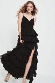 Sleeveless Tiered Ruffle Gown by Ieena for Mac Duggal