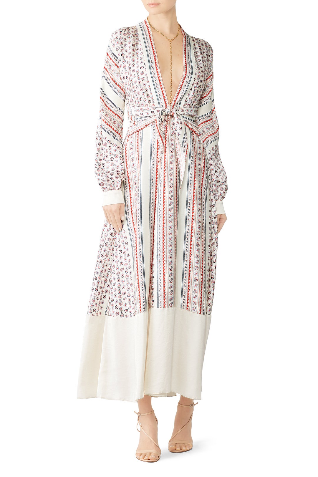 Scarf Print Midi Dress
