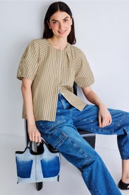 Stripe Lantern Sleeve Shirt by 3.1 Phillip Lim