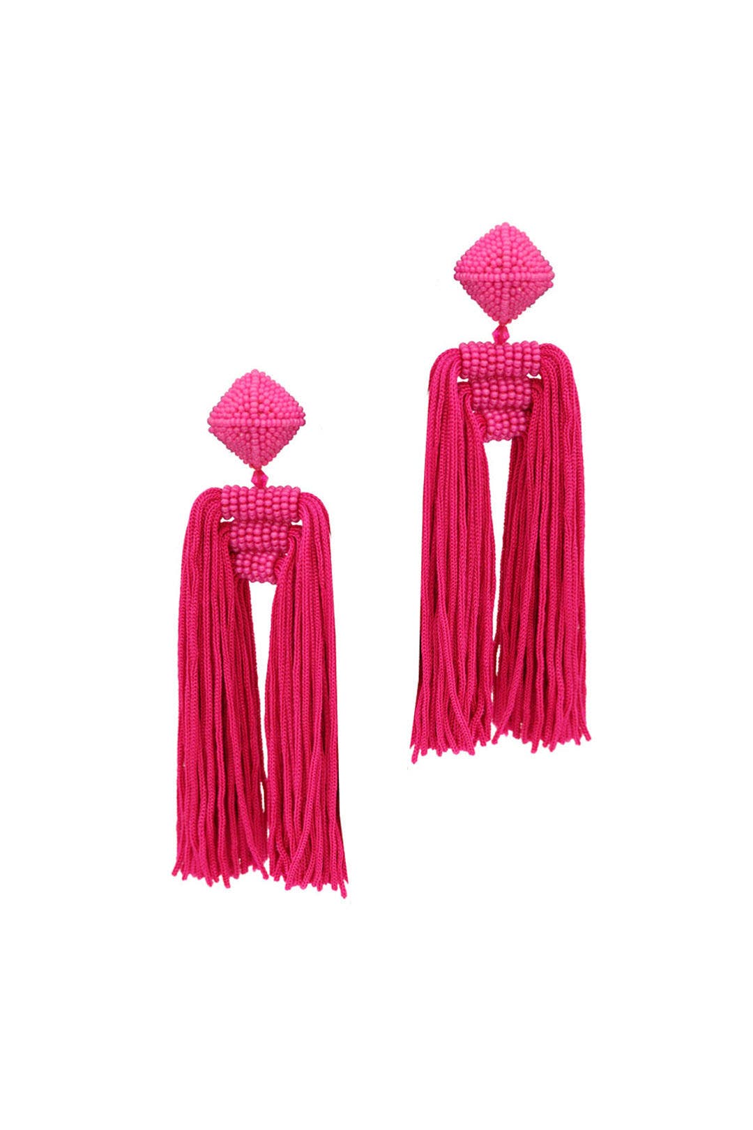 Fuchsia Tassel Dupio Earrings by Sachin & Babi Accessories 0
