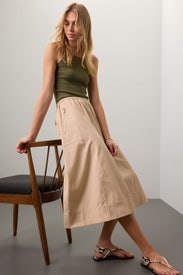 Gathered Utility Zipper Skirt by VINCE.