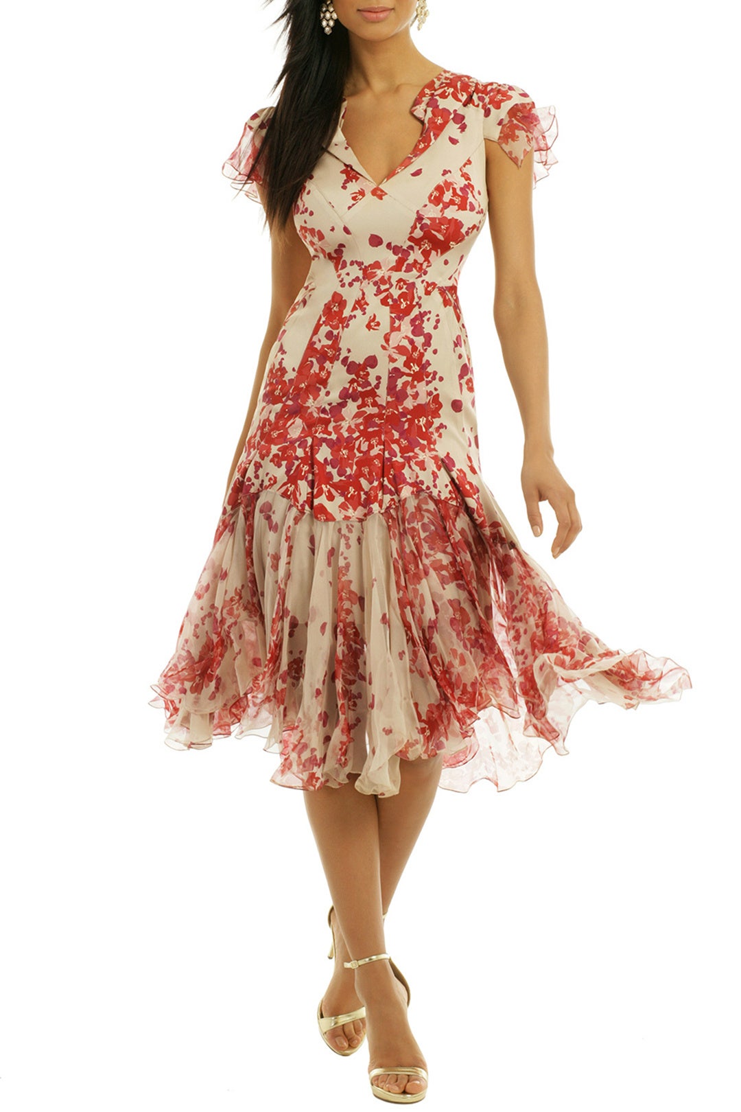 Hibiscus Print Silk Dress by ZAC Zac Posen 0