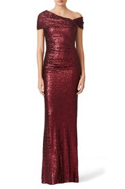Bordeaux Samantha Gown by Badgley Mischka