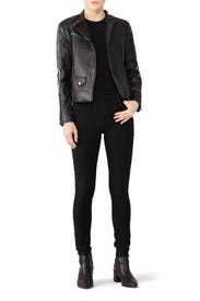 Varsity Stripe Moto Jacket by Slate & Willow
