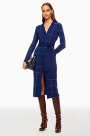Windowpane Cardigan Dress by Toccin
