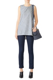 Pinstripe Denim Top by Victor Alfaro