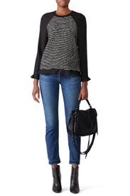 Woven Ruffle Sweater by Badgley Mischka