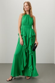 Green Chiffon Gown by Badgley Mischka