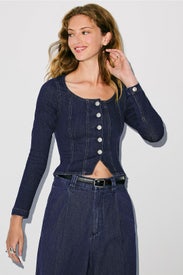 Bailee Button Front Denim Top by DL1961