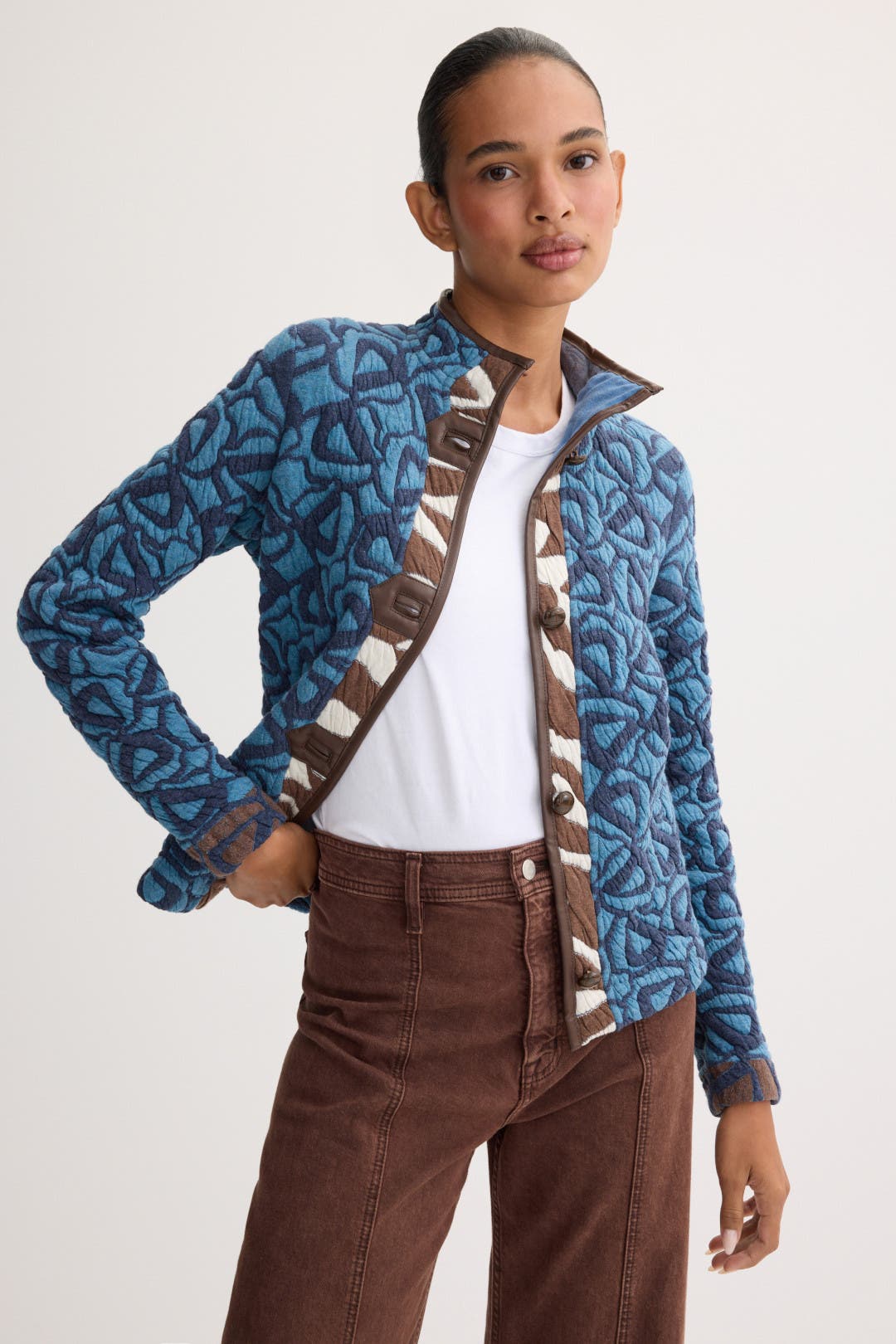 Quilted Faux Leather Trim Jacket by NIC + ZOE | Rent the Runway