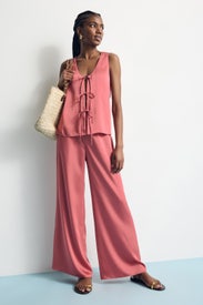 Wide Leg Satin Pull On Pants by Rosetta Getty x RTR