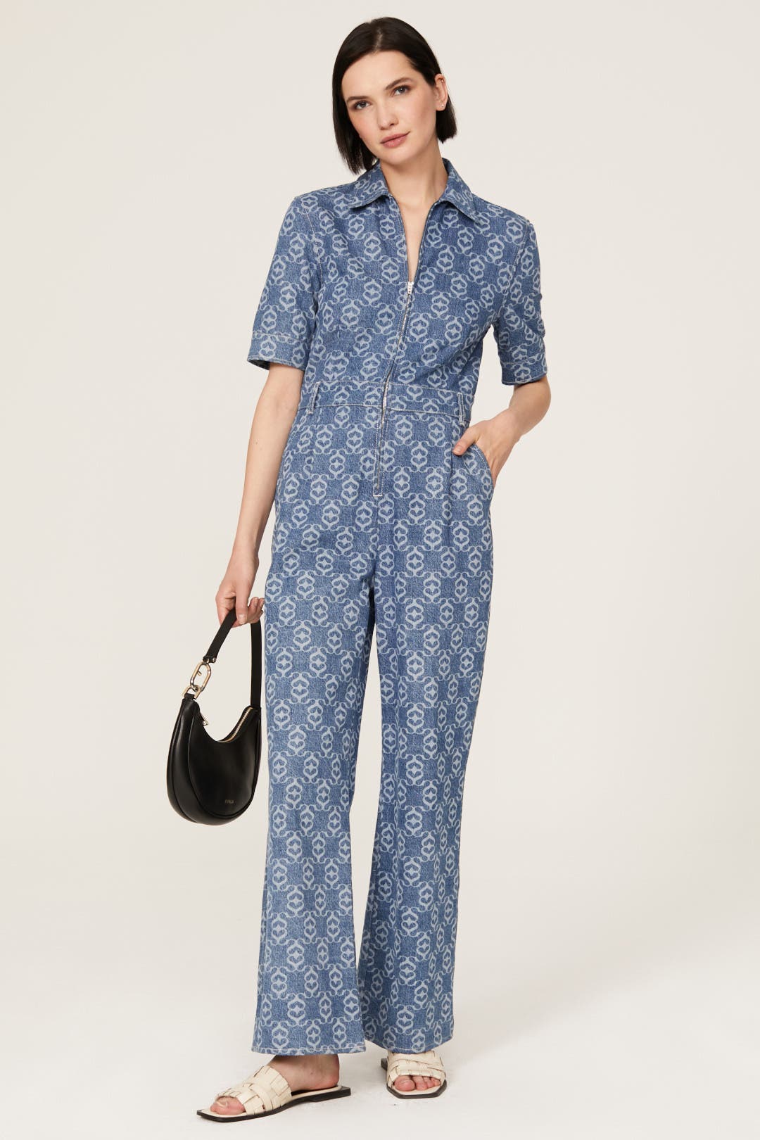 Logo Denim Jumpsuit by Sandro | Rent the Runway