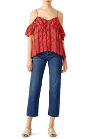 Red Chiara Top by Tanya Taylor