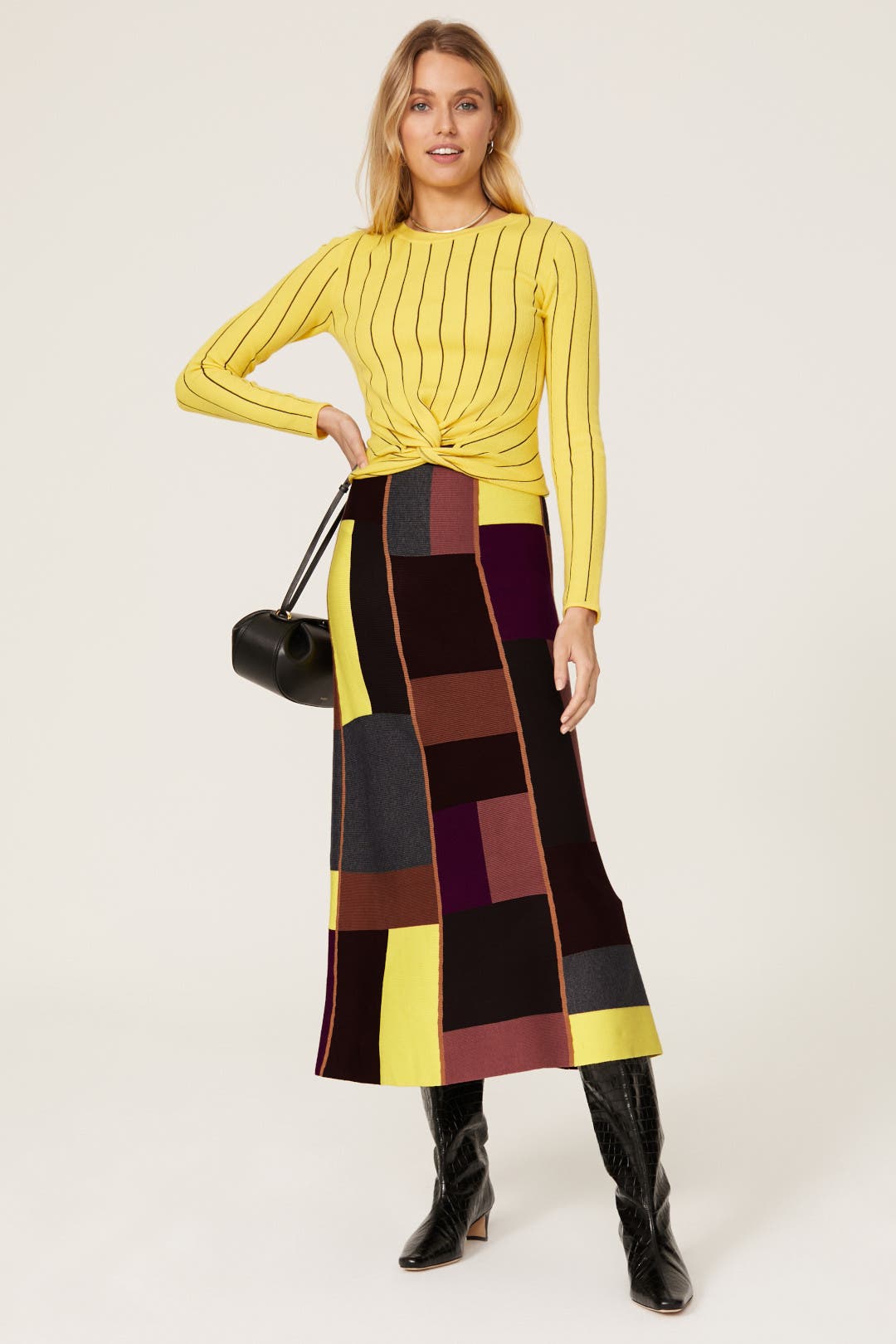 Colorblock Midi Skirt by Victoria Victoria Beckham | Rent