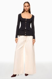 Boat Neck Peplum Blazer by WEWOREWHAT