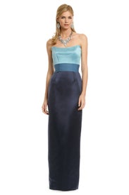 Blue Qui Contrast Gown by Chris Benz
