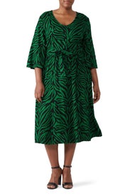 Zebra Midi Dress by JUNAROSE