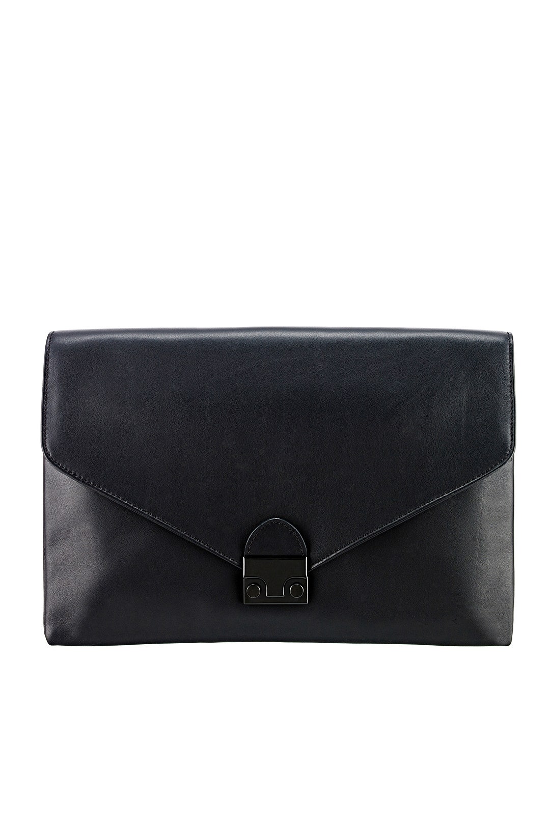 Black Nappa Lock Clutch by Loeffler Randall