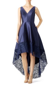 Navy Spiderweb Gown by ML Monique Lhuillier