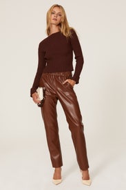 Brown Boat Neck Sweater by Sweet Baby Jamie