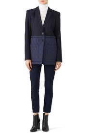 Quilted Combo Blazer by Tibi
