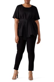 Short Sleeve Tie Front Top by ELOQUII