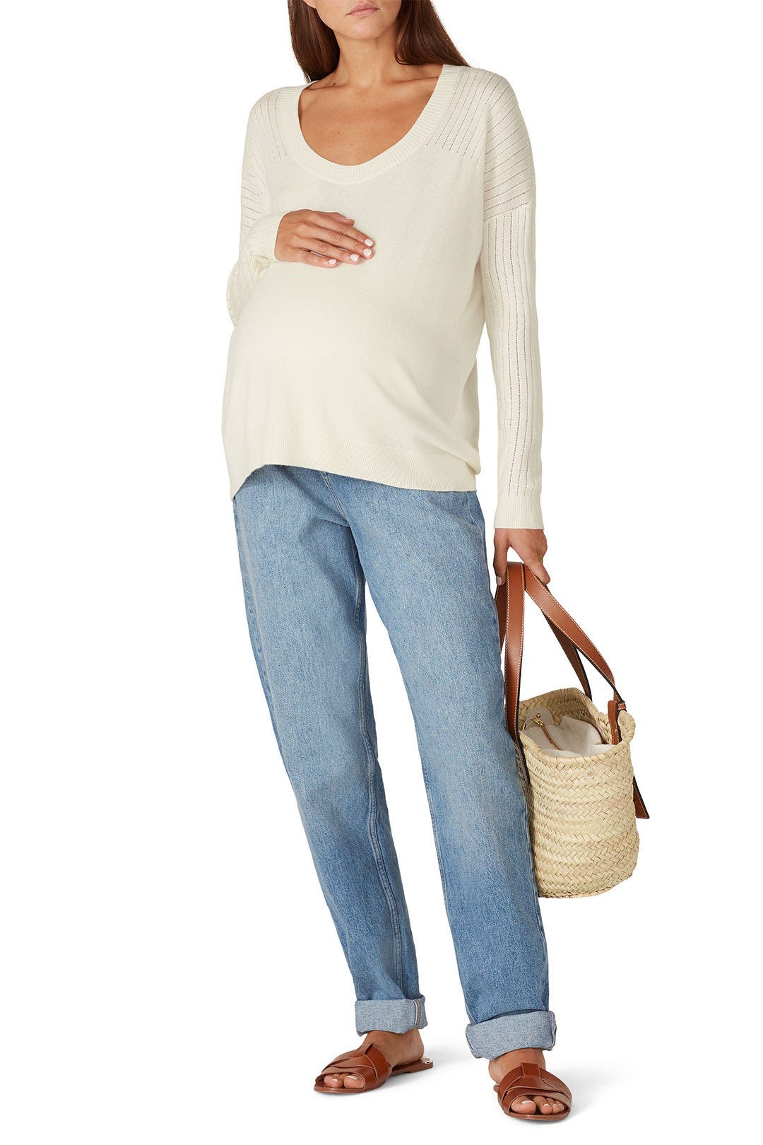 Maternity Layering U Neck Top by HATCH 0