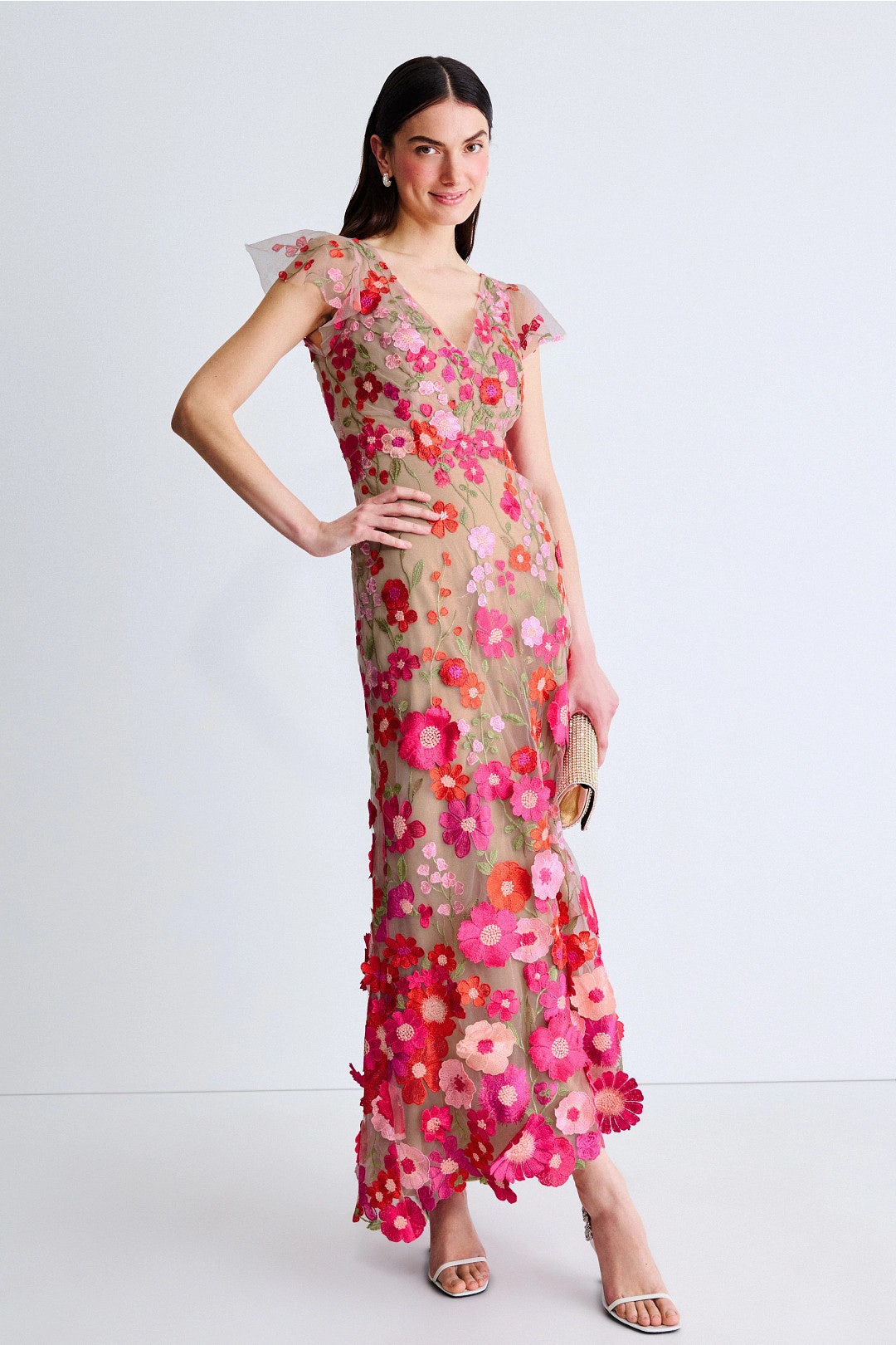Embroidered Applique Gown by Ieena for Mac Duggal | Rent the Runway