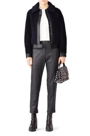 Leather Trim Faux Shearling Jacket by Martin Grant