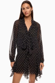 Cindy Mini Dress With Neck Tie by MISA Los Angeles