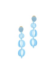 Blue Spliced Globe Earrings by Oscar de la Renta