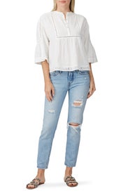 Lace Trim Peasant Top by Scotch & Soda